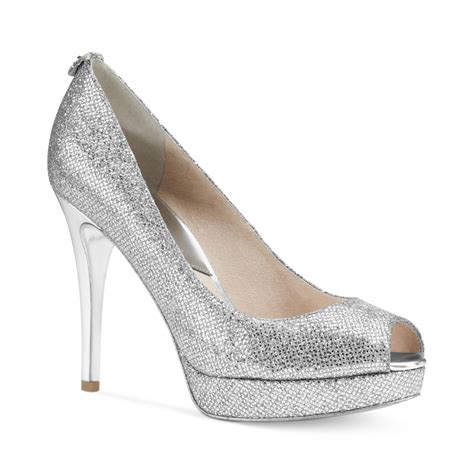 michael kors abendschuhe silber|michael kors silver designer shoes.